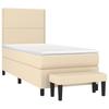 Letto con rete a doghe e materasso Crema 90 x 200 cm Tessuto
