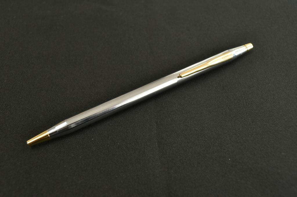 Vintage Cross Classic Century Medallist Ballpoint Pen Silver Gold Trim USA