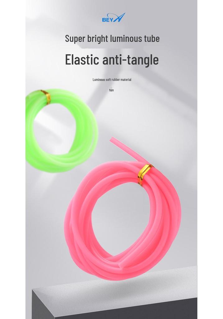 Set di Montature Tubolari Luminose BEYA: Ami e Filo da Pesca Fluorescenti con Manicotti in Silicone Super Luminosi per la Pesca Notturna
