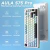 Aula S75 PRO Wireless Mechanical Keyboard with Screen&Knob 75% Hot Swappable RGB Backlit Gaming Keyboard with Pre-lubed Switches