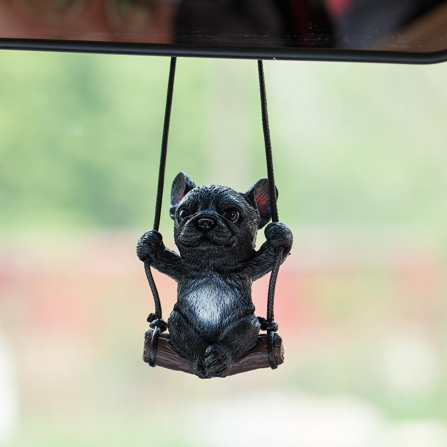 

Украшения для автомобиля в виде французского бульдога - милые подвески-качалки для зеркал заднего вида