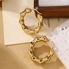 Atoztide Fashion Hollow Bamboo Hoop Earrings for Women Stainless Steel Jewelry Beads Ear Loop Threaded Earrings Mothers Day Gift