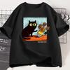 Van Gogh Cat Graphic T Shirts Men Women Flower Black Cat Tshirt Round Neck Short Sleeve Trendy Tee Shirt Streetwear