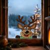 Holiday Window Clings Christmas Static Clings, Peeking Santa Reindeer Stickers, Reusable Winter Art No?Glue Cartoon Decals for Indoor?Outdoor
