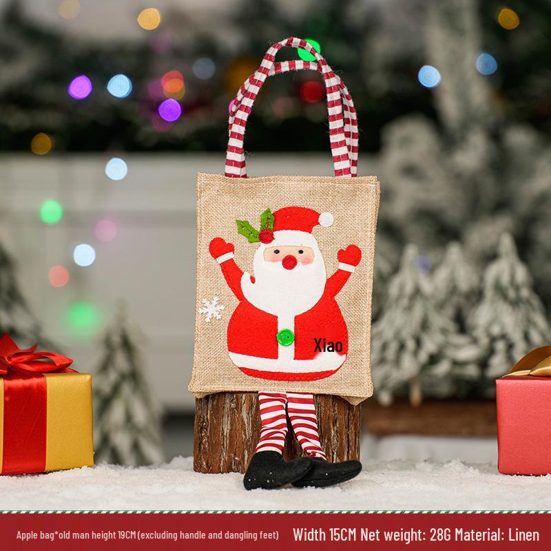 Large Santa Claus Christmas Eve Gift Bag with Pocket for Decorations