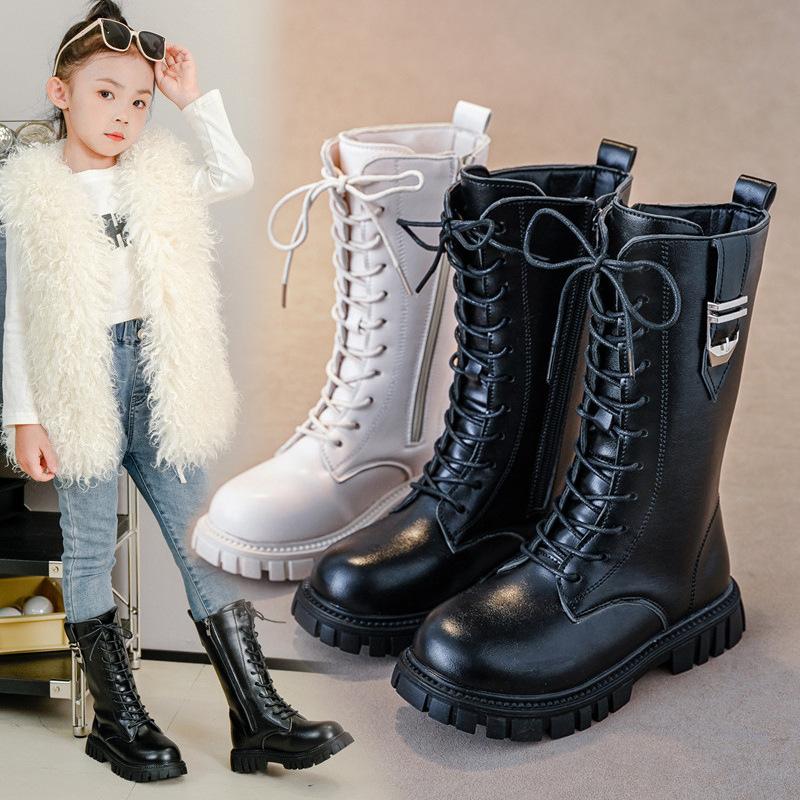 Botas para Niña - Nuevo Estilo Otoño-Invierno Botas de Caña Alta con Función Antideslizante Zapatos