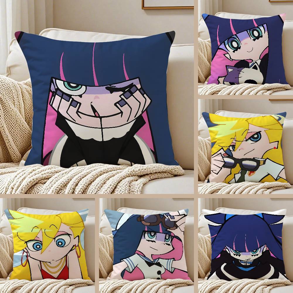 P-Panty S-Stocking Anime Pillow Case Anti-dustmite Pillowcase Invisible Zipper Silky Short Plush Sofa Cushion Cover