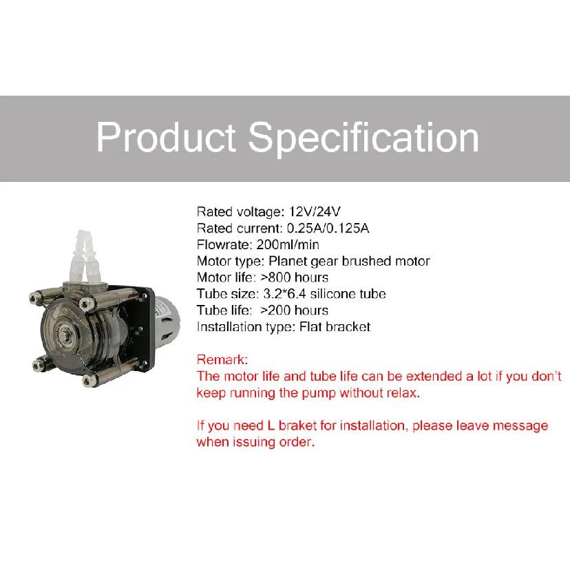 Peristaltic Pump Water Pumping Rotary Draining Eletric GROTHEN 200ml/min
