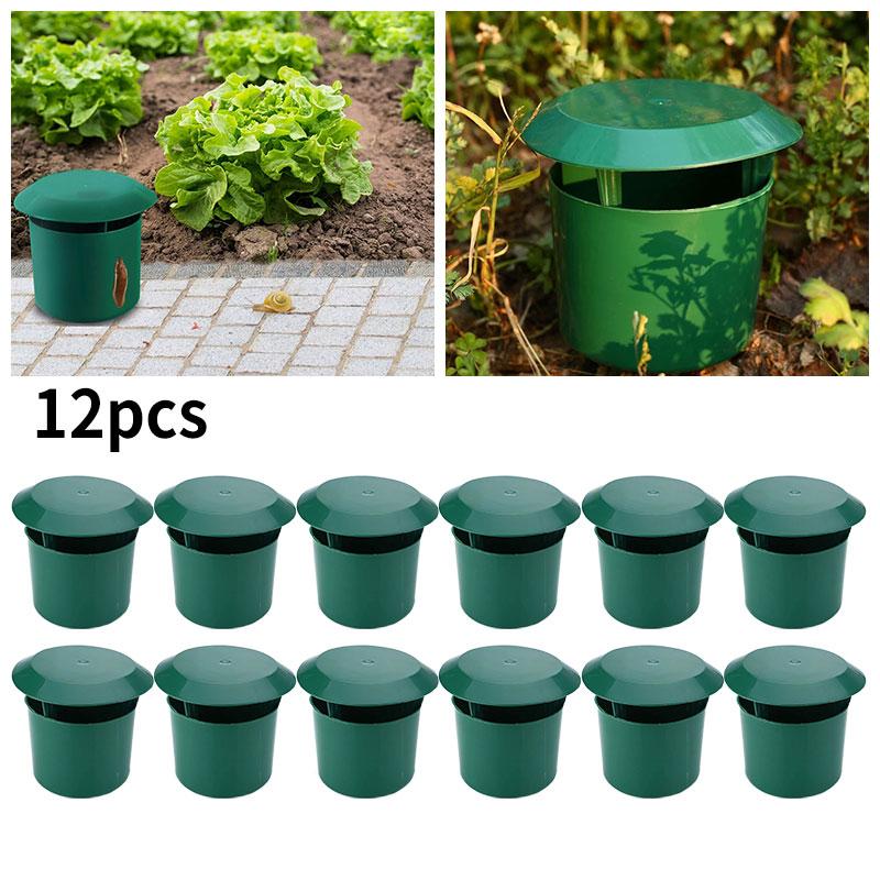 12Pcs Plastic Snail Trap Garden Slug Trap Reusable Pest Control Snail Catcher for Vegetable Garden Yard