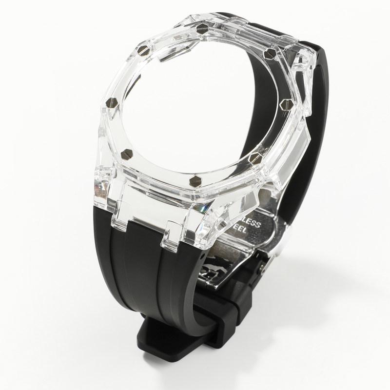 For Casioak G-Shock GA-2100 GM-2100 GMA-S2100 GA2100 Mod Kit Transparent PC Case Rubber Strap Watchband Replacement Accessories
