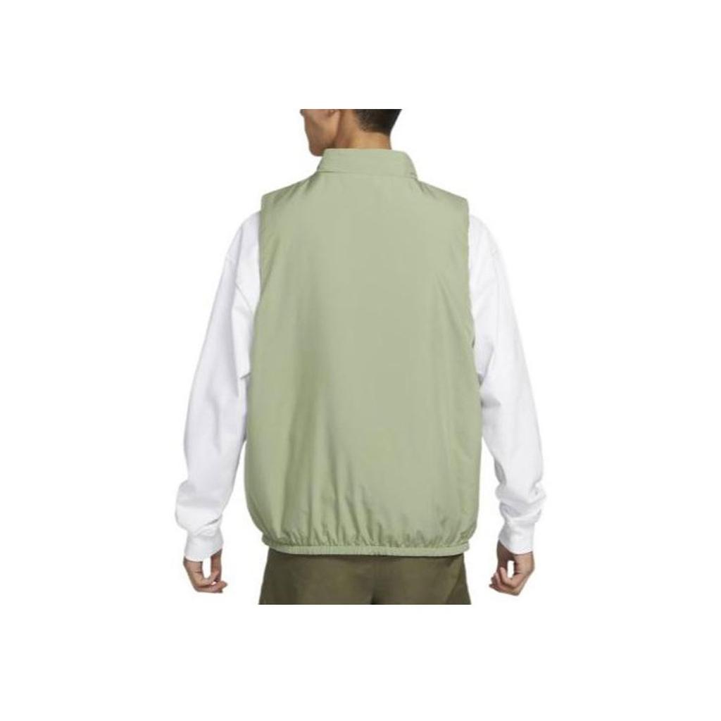 Nike Therma-FIT Club Solid Alphabet Logo Print Zippered Cotton Vest Men Vest Oil-Green DX0677-386