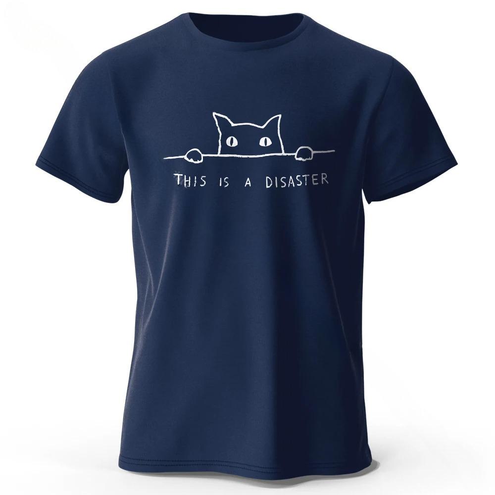 Fashion Printed Top Casual Loose Short Sleeve Simple Pure Cotton T-Shirts Men’s XXXL тёмно-синий