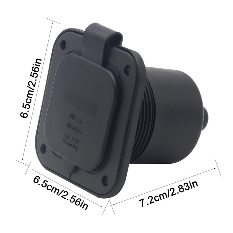 15A Flanged Inlet Waterproof Flanged Power Inlet RV Outlet Receptacle Wear-Resistant Male Electrical Outlet RV Electrical Outlet