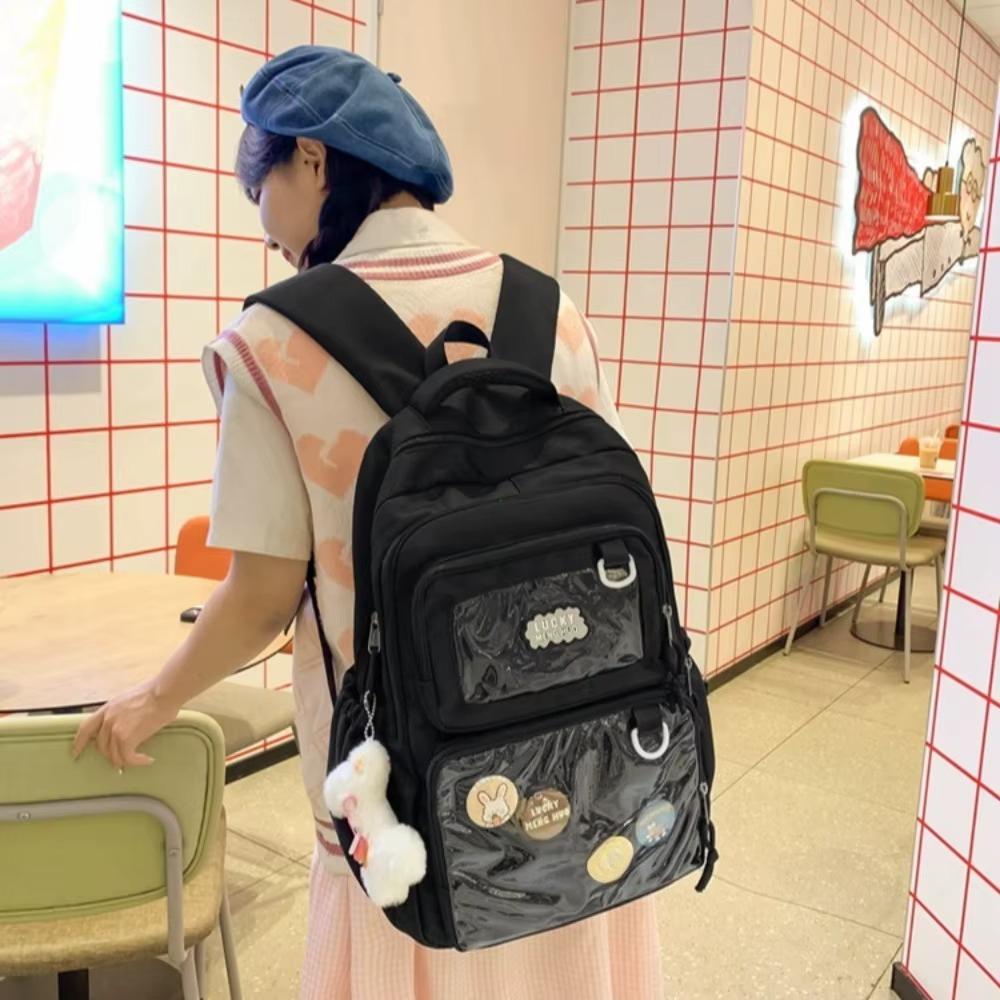 Mochila Kawaii de Estilo Japonés para Niñas Bolsa Ita Transparente para Mujeres Mochila de Gran Capacidad Mochila Escolar de Moda para Estudiante Universitario JK