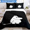 3PCS White Hippo Fishing Adventure Bedding Set,Including 1pc Duvet Cover And 2pcs Pillowcases Perfect for Bedroom, Dormitory, Fan Christmas Gift
