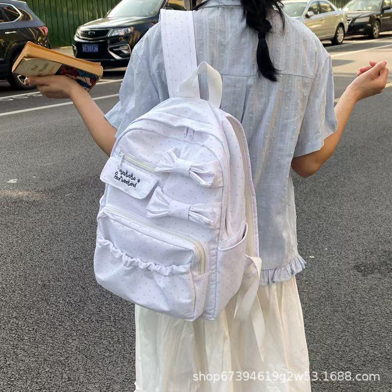 Schoolbag Japanese ins schoolbag female junior high school female college student high value backpack new bag bow backpack tide