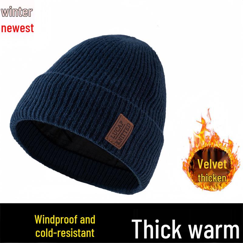 With Wool Hat Winter Mens Velvet Lining Stylish And Warm For Outdoor Use