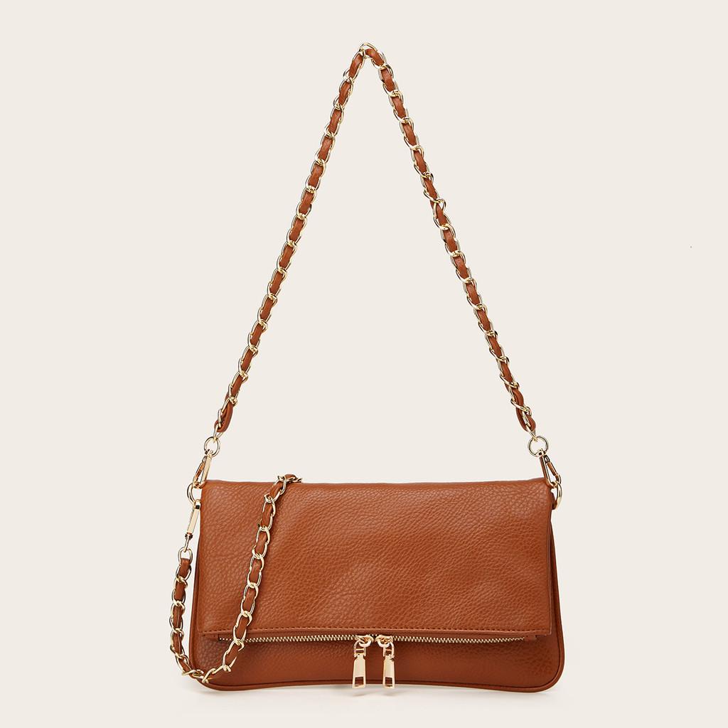 IELGY Lychee Pattern Underarm Chain Small Bag Simple Fashion Small Square Bag One Shoulder Diagonal