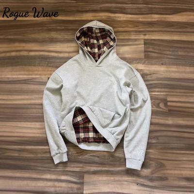 RogueWave Hip-Hop Streetwear Fake Zweiteiliger Karierter Cardigan Kapuzenpullover Jacke Amerikanische Retro-Mode Allround Neu Unisex Jacke Emo