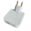 Ultra-Thin Type-C European Power Converter with USB - 3-in-1 Plug