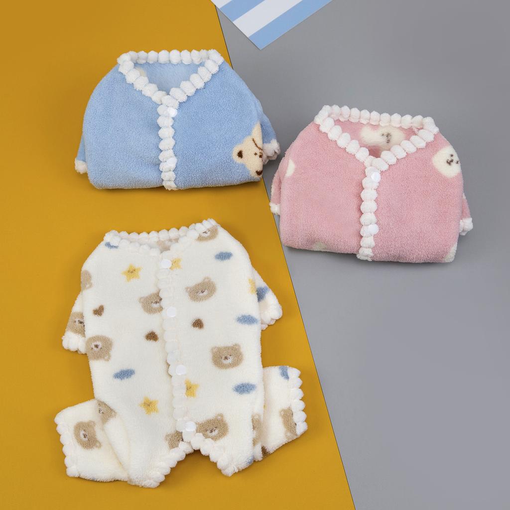 Dog clothes Teddy Pomeranian Bichon small dog cat autumn and winter pet belly clothing 25 belly four-leg fleece jacket