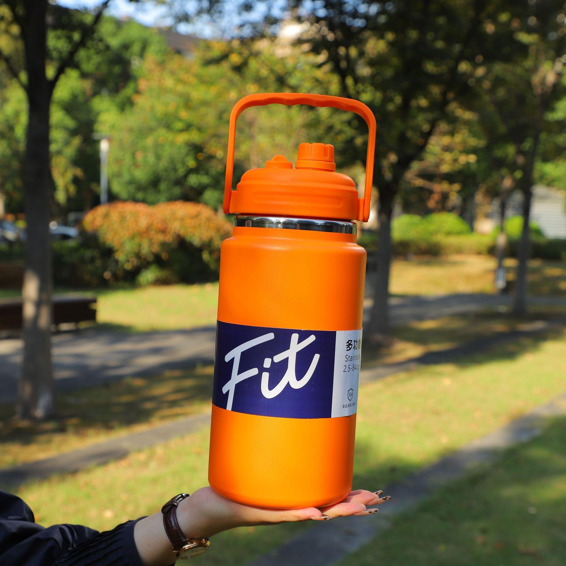 

304 stainless steel space pot outdoor large capacity portable thermal insulation pot large function with straw thermos cup 1.5L