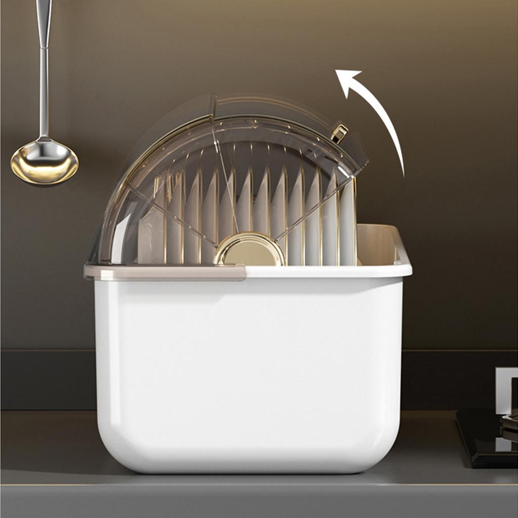 Large Capacity Dish Drying Rack Practical White Dish Rack Drying Stand For Maintaining A Tidy Kitchen Counter