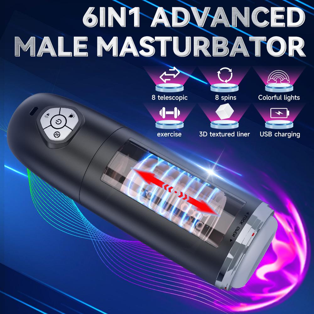 Automatic Male Masturbator Penis Pump With 10 Rotating Thrusting Modes Blowjob Pocket Pussy Sex Machine Adult Toy Male Vibrator