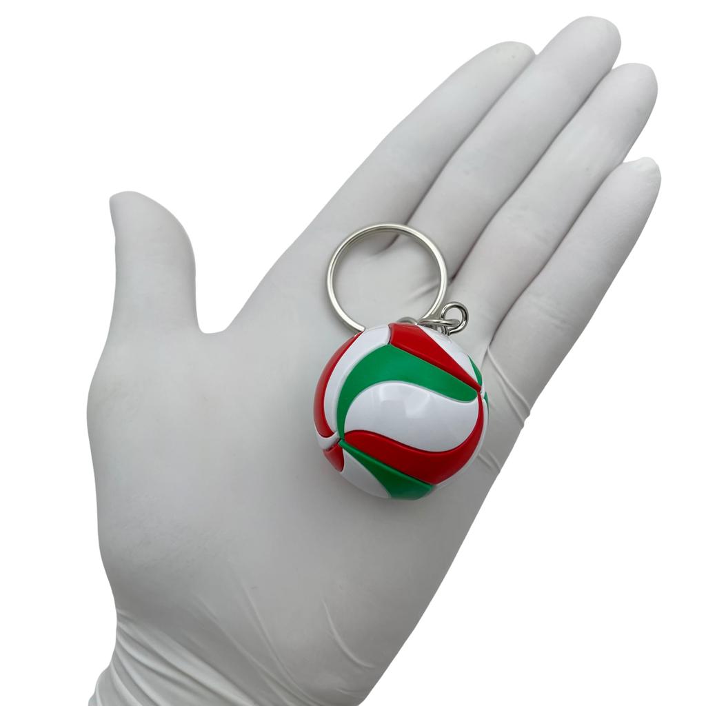 Volleyball Keychain [Eden] 3.6cm [Red, Green, White] [E1146]