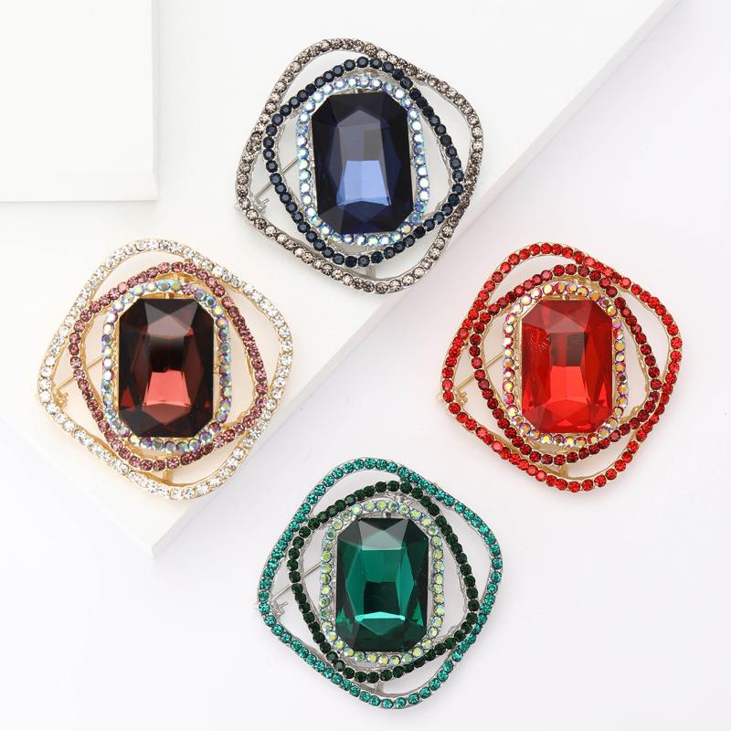 Square Brooches For Women Clothing Coat Jewelry Accessries Gifts