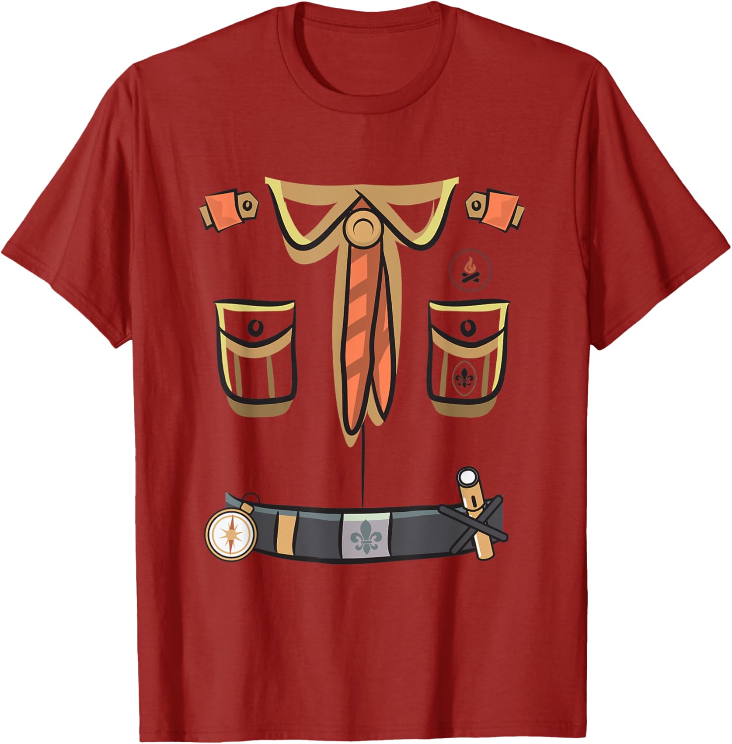 Scout Uniform Costume Graphic Tee Adventure Camping Inspired Print Casual TShirt for Men S