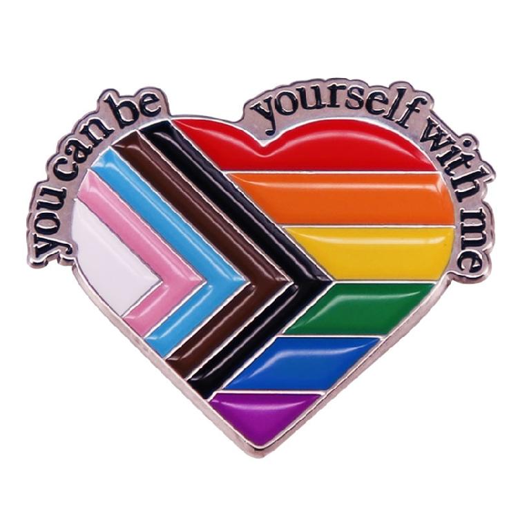

Cute Gay Enamel Brooch Pins You Can Be Yourself with Me Badge Lapel Pins 1