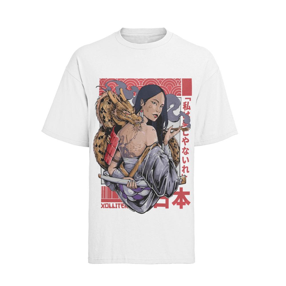 

Geisha Drache Tattoo Katana waifu senpai T-Shirt Herren 3XL