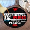 Custom Name Manchester United Printed Round Rug Carpet Chair Rug Area Rug Entryway Doormats,for Office Chair Living Room Bedroom Kitchen Room.