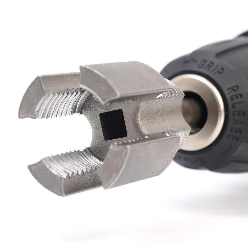 Carbon Steel Pipe Threading Tool All in One Hand Drill Adapter Internal External Thread Reamer Plumbing Kit Compact Double Head