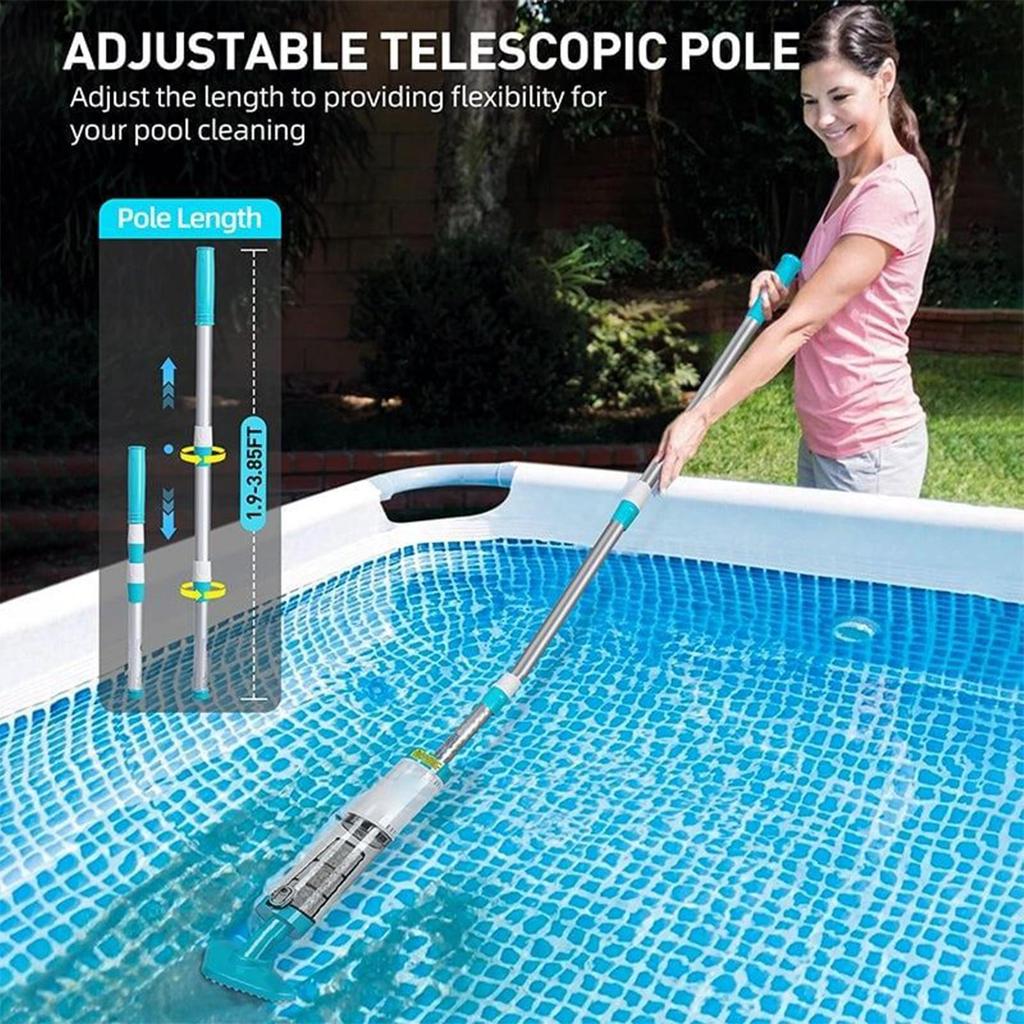 Pool Cleaning Kit Powerful Motor Rechargeable Handheld Cordless Skimmer For Pool Filter Swimming Pool Cleaner Set Pool Vacuum