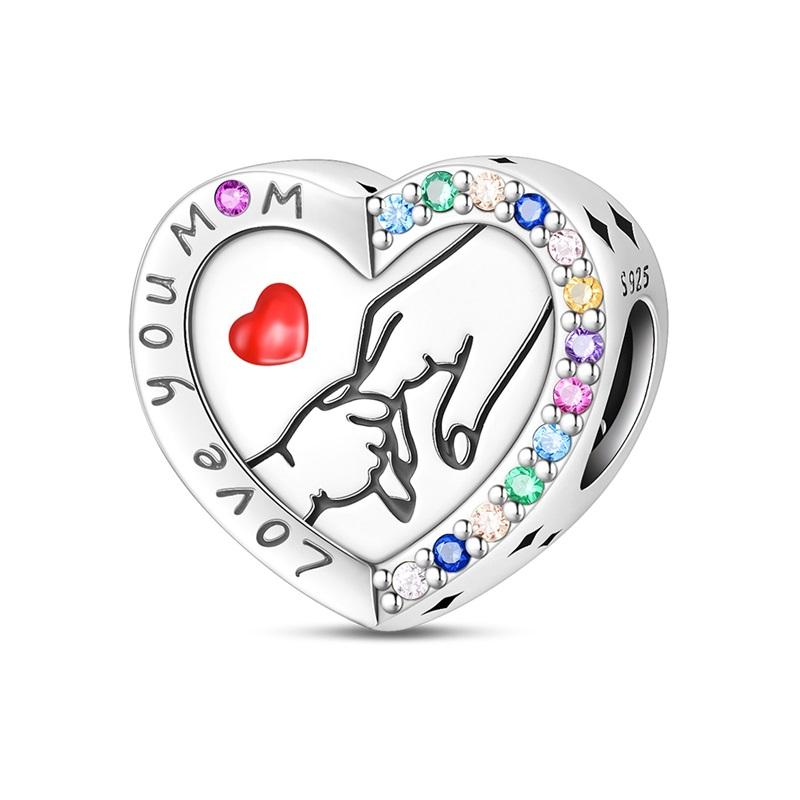 Family Series 925 Sterling Silver Parents Sisters Charms Love Bead Pendant Fit Original Charm Bracelets Women DIY Jewelry Gift