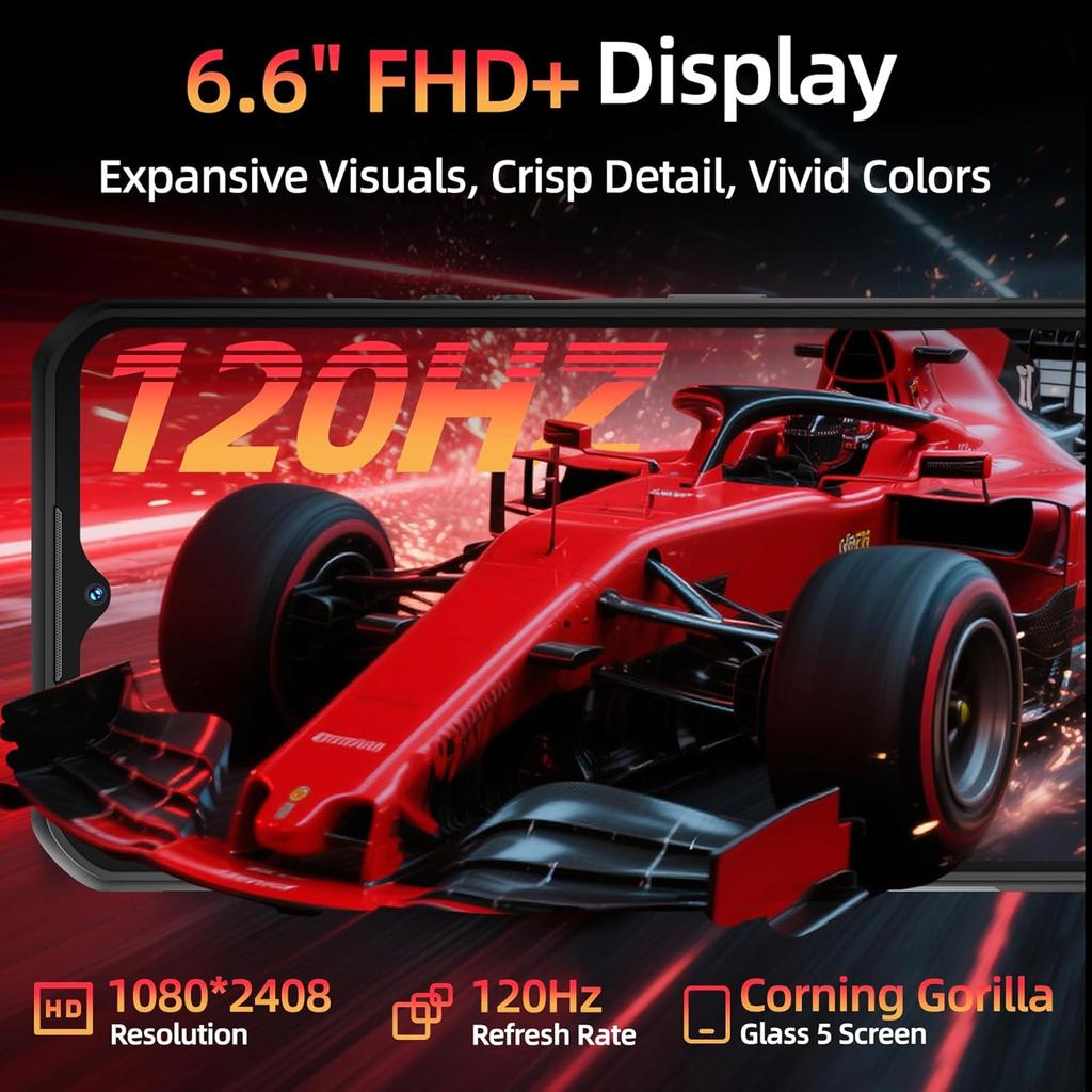 OUKITEL WP62 5G Cellhone 24GB+256GB 11000mAh 6.58" Display 108MP Android 15