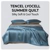 Tencel Summer Quilt Cool Ice Silk Air Conditioner Blanket Washable Thin Bed Cover 4-Piece Set for Bedroom