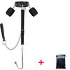 SM Sex Toy Hand Sex Toy with Traction Chain Black Faux Leather Body Restraint Tool Handcuffs and Collar Anal Metal Hook Prop