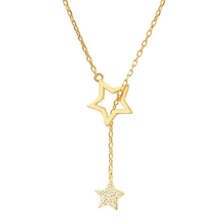 Star Necklace for Women: Elegant Tassel Clavicle Chain with High-End Style and 2021 Influencer Design.