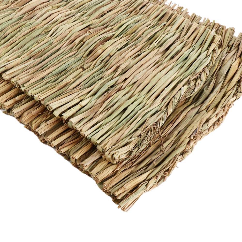 Für Kleintier Kaninchen Geflochtene Kaninchen Gras Kauspielzeug Matte Haustierkäfig Pad Grasmatte Hamster Schlafbett
