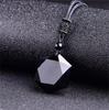 New Fashion Black Obsidian Pendant Necklace Obsidian Star Pendant Lucky Love Crystal Jewelry With Free Rope