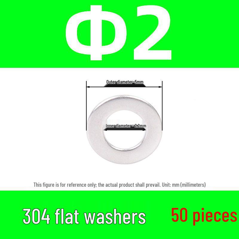 304 Stainless Steel Flat Washer M2-M30 – Oversized Option Available – Free Shipping