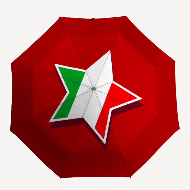 1 Stück Flaggen-Regenschirm Tragbarer Faltregenschirm Eisenrahmen Lochknochenstruktur Outdoor Heim-Regenschirm