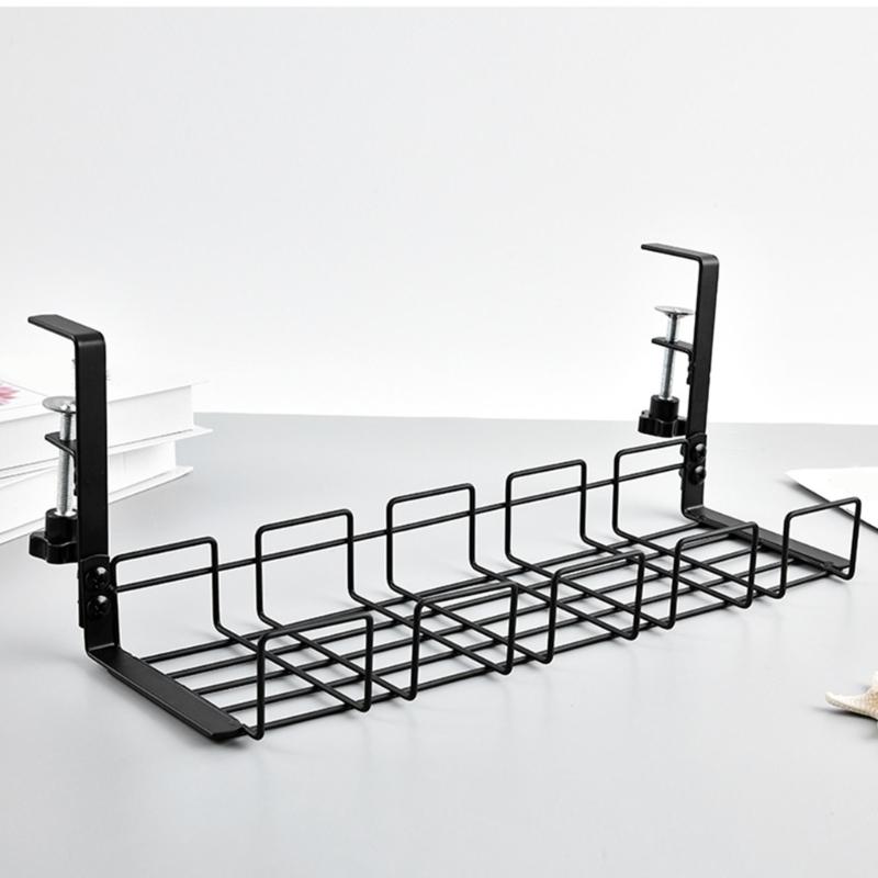 Adjustable Under Desk Storage Rack Durability Steel Under Table Cable Management Tray for Tidy Cable Management