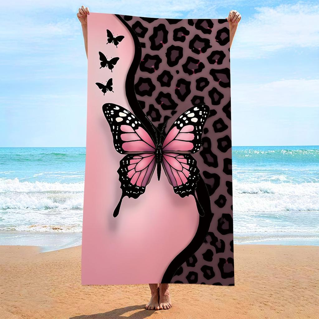 Romantic Red Love Heart Print Polyester Beach Towel Quick Dry Sandproof Bath Towels Summer Swimming Pool Vacation Blanket Mat