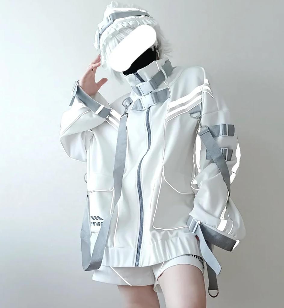XHSUKADO Functional Thick Angel Unisex Hoodie for Men and Long Y2K Sickly Loose Removable Size L Sportswear, Punk, Subculture, Style, Zip-Up Women,