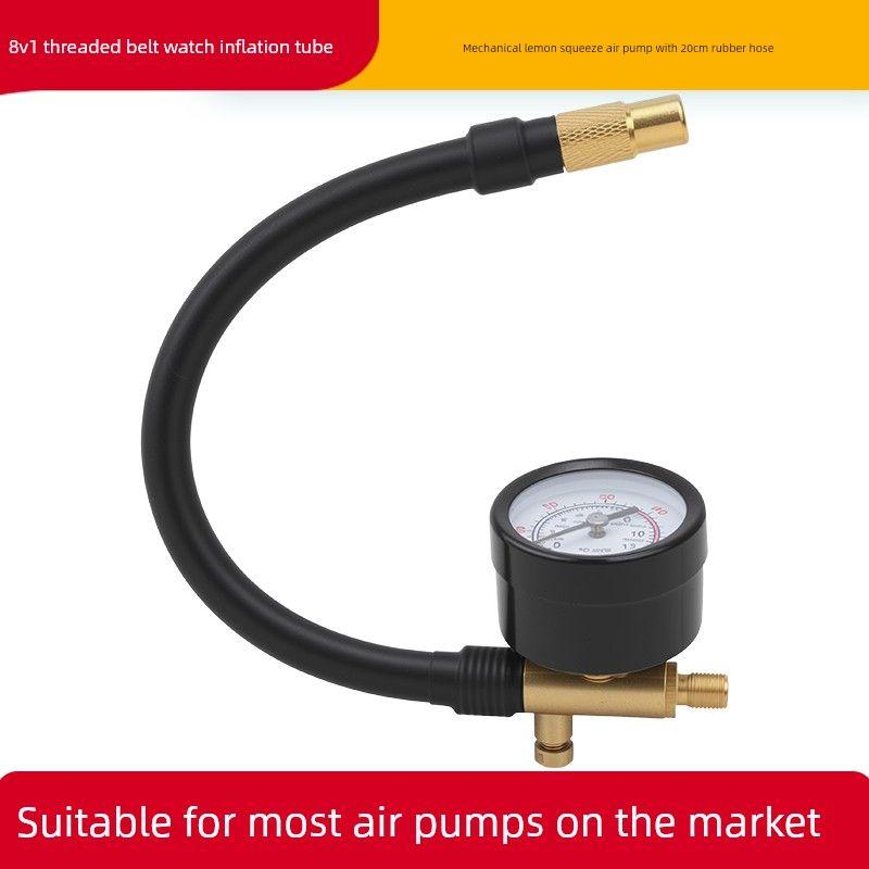 Car Air Pump Extension Tube, Twist-On Inflation Hose, Car Digital Tire Pressure Gauge, Air Pump Accessories, Tire Inflation Head Mechanical Twist Rubber Tube 20cm