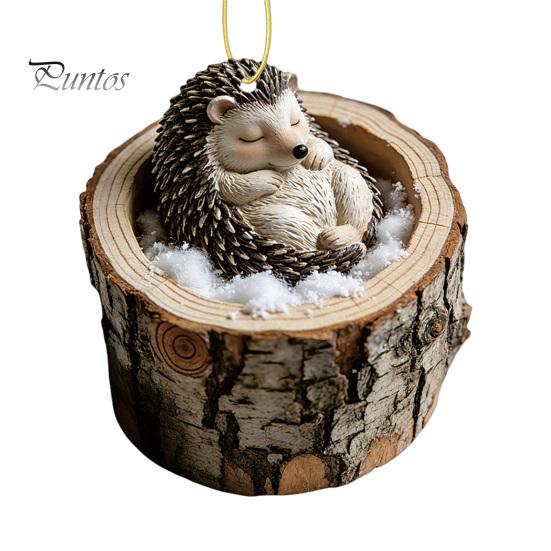 Festive Atmosphere Decorations Forest Animal Ornament, 2D Flat Woodland Acrylic Christmas Home Party Hanging Supplies Decoration for Tree, Holiday